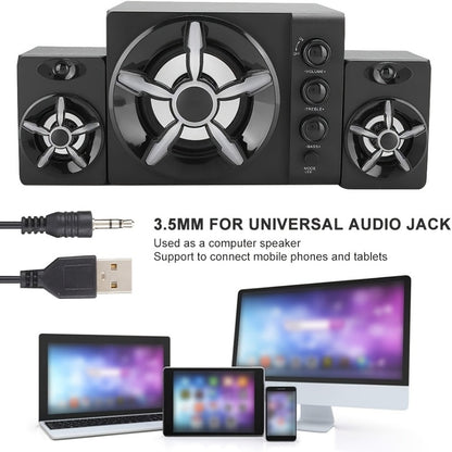 Portable PA Speaker, 3.5mm, RGB, USB, Computer, Speakers, Subwoofer for Parties