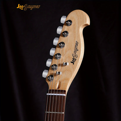 Leo Jaymz DTL Style Electric Guitar with Flag Sticker - High Gloss Mahogany Body And Hard Maple Neck - High Transparency Acrylic Pickguard