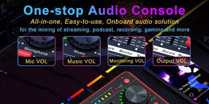 Professional Mixer, Suitable For Laptops, Mobile Phones, Game Recording, Streaming Podcasts, Internet Celebrities, Anchors, Live Streaming, Recording, Karaoke Video Studio Podcast Equipment Bundle, Condenser Mic, Dynamic Microphone, Sound Card