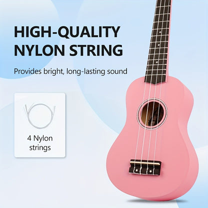 Soprano Ukulele, Beginner, Kit, Guitar for Lessons and Practice