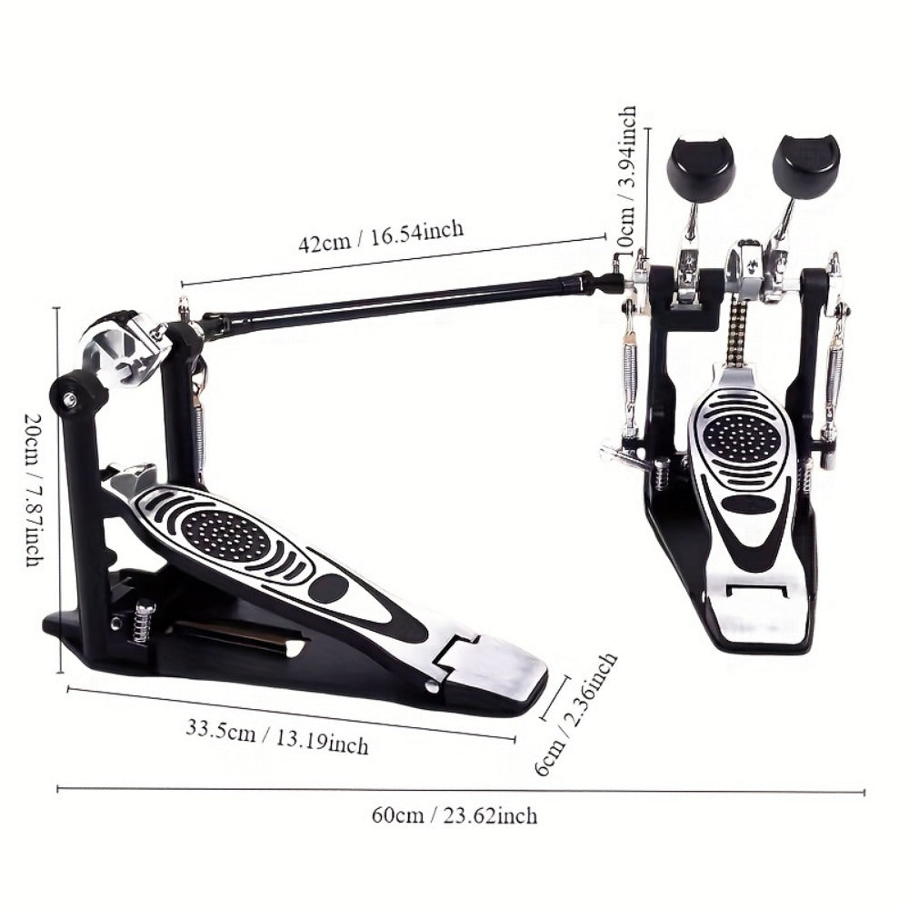 Bass Drum Pedal, Double, Pedals, Chain for Operating A Kick Drum Or Percussion