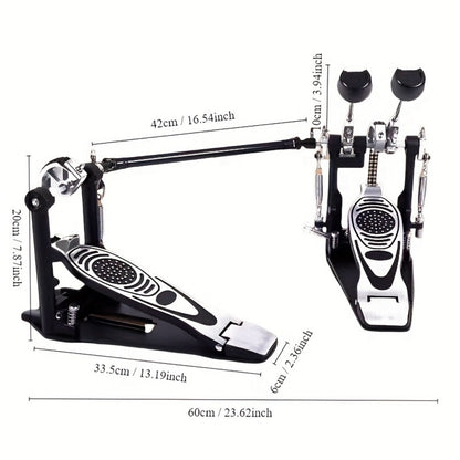 Bass Drum Pedal, Double, Pedals, Chain for Operating A Kick Drum Or Percussion