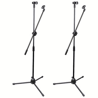 Dual-Clamp Iron Microphone Holder with Adjustable Stand for Stage and KTV