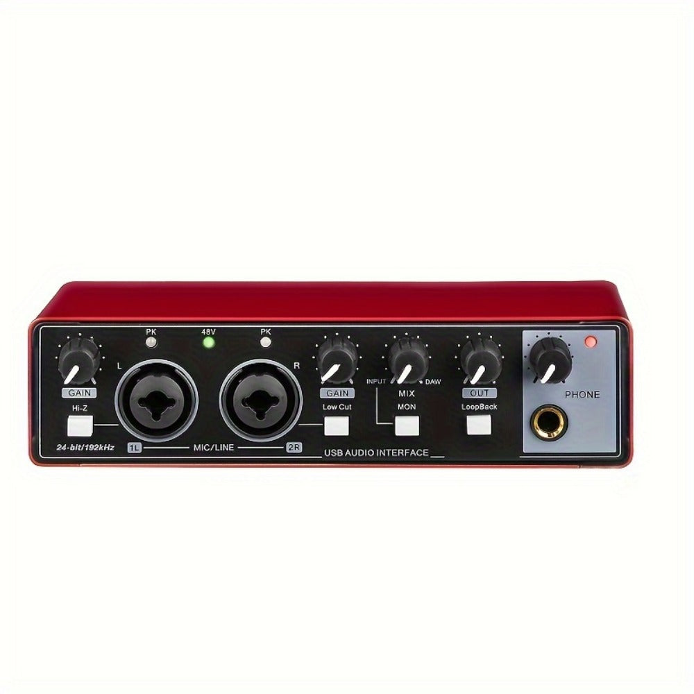 2-Channel USB Audio Interface, 24-Bit/192kHz with 48V Phantom Power
