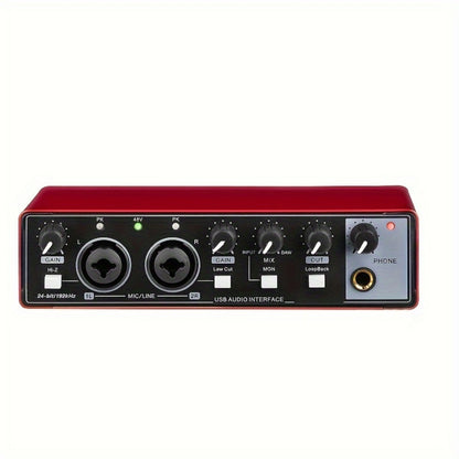 2-Channel USB Audio Interface, 24-Bit/192kHz with 48V Phantom Power