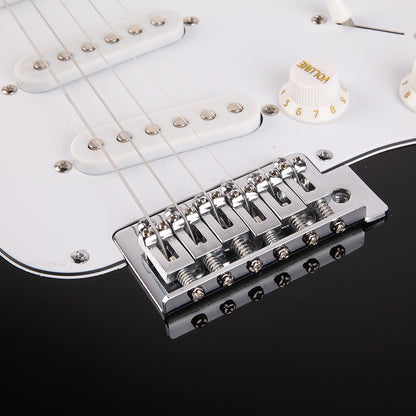 Rosewood Fingerboard Electric Guitar Black with White