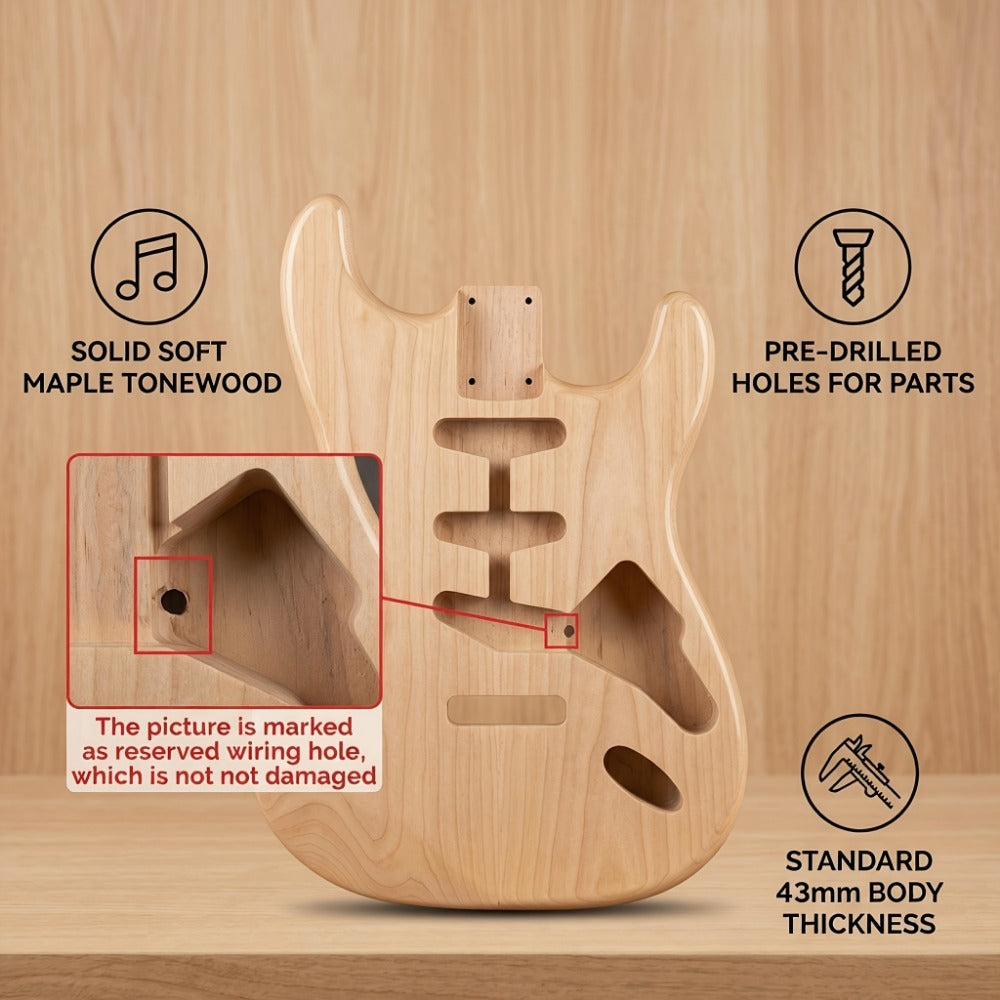 Guitar Stand, 43mm, Solid, Maple, Electric for Holding And Displaying Guitars