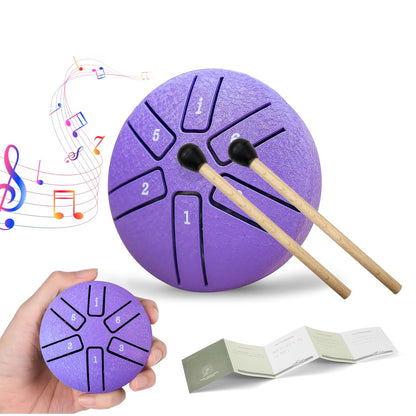 Outdoor Garden Rain Drum, Steel Tongue Drum-Durable Metal, Soothing Rainfall Sounds, Perfect for Garden, Yoga & Meditation, Halloween & Christmas Gifts with Drum Bag, Music Book, Drum Mallets Etc.