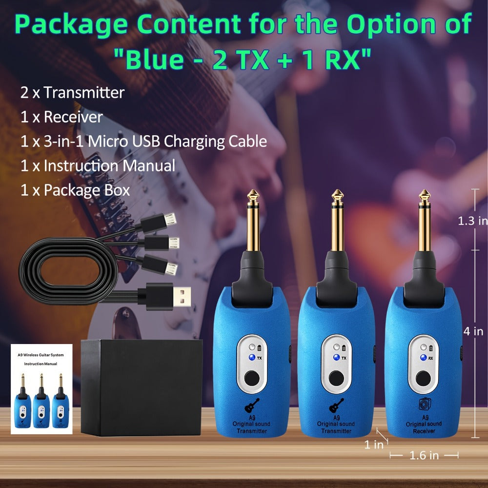Wireless Instrument System, Black - 2, 2.4 GHz Wireless for Wireless Connection Between A