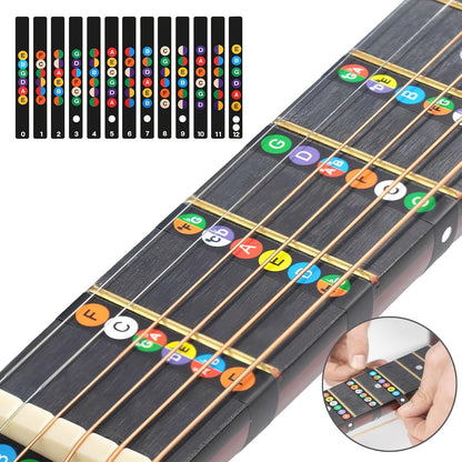 60pcs Acoustic Guitar Accessories Kit Including Guitar Strings, Tuner, Capo, 3-in-1 Restring Tool, Pick Holder, Bridge Pins, Nuts & Saddles, Finger Protector, Finger Picks, Fretboard Stickers