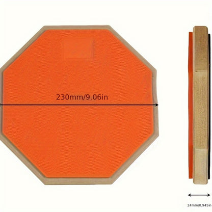 8-Inch Drum Practice Pad, Rubber and Wood Mute Pad for Beginner Training