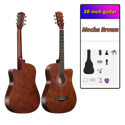 38-Inch Cutaway Acoustic Guitar Kit with Nylon Strings and Gig Bag