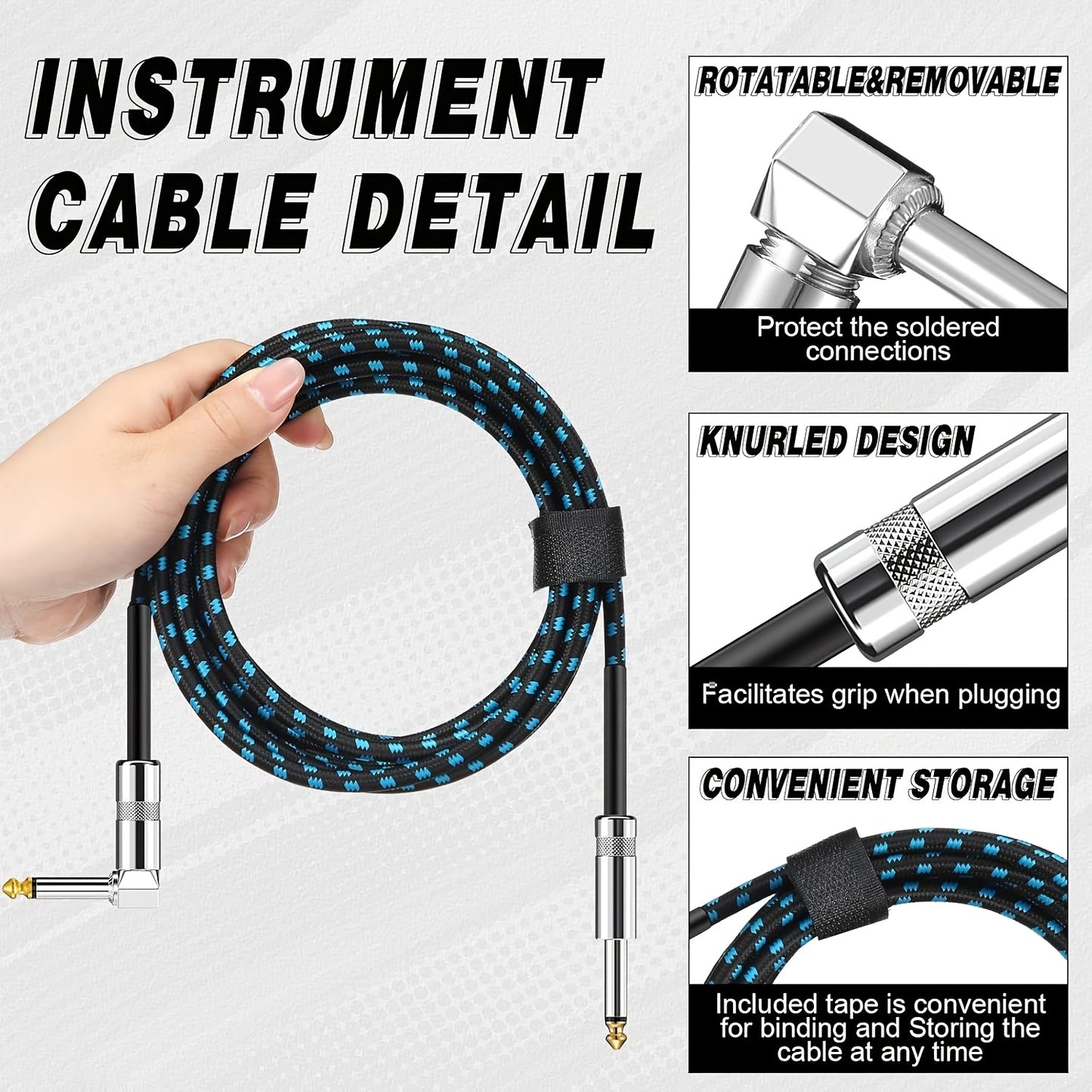 [Guitar Cables Multicolor] 6pcs Guitar Instrument Cables, 3/10Ft Bass Accessory Cables, Copper Amplifier Cables, Suitable for Bass And Electric Guitar Keyboard Effects Microphone, Multicolor