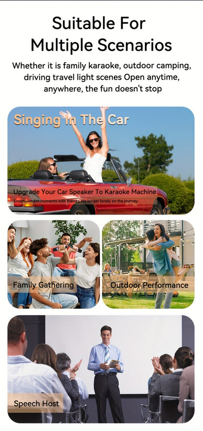 Portable Karaoke System, Stereo, RGB, Wireless, VAORLO, DS-K2, Machine for Parties
