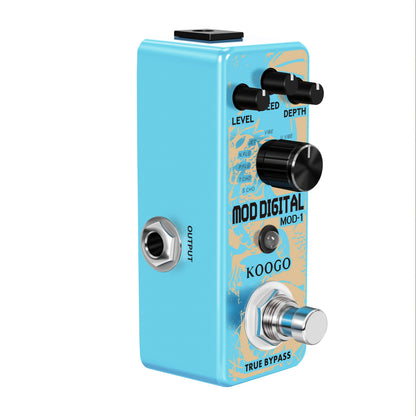 Mini Modulation Pedal 11 Modulation Modes with Chorus Flanger Tremolo Phaser Vibrato Rotary Liquid Autowah Stutter Ring Low Bit, Multi Digital Guitar Pedals, Note That The Power Supply Is Not Included.