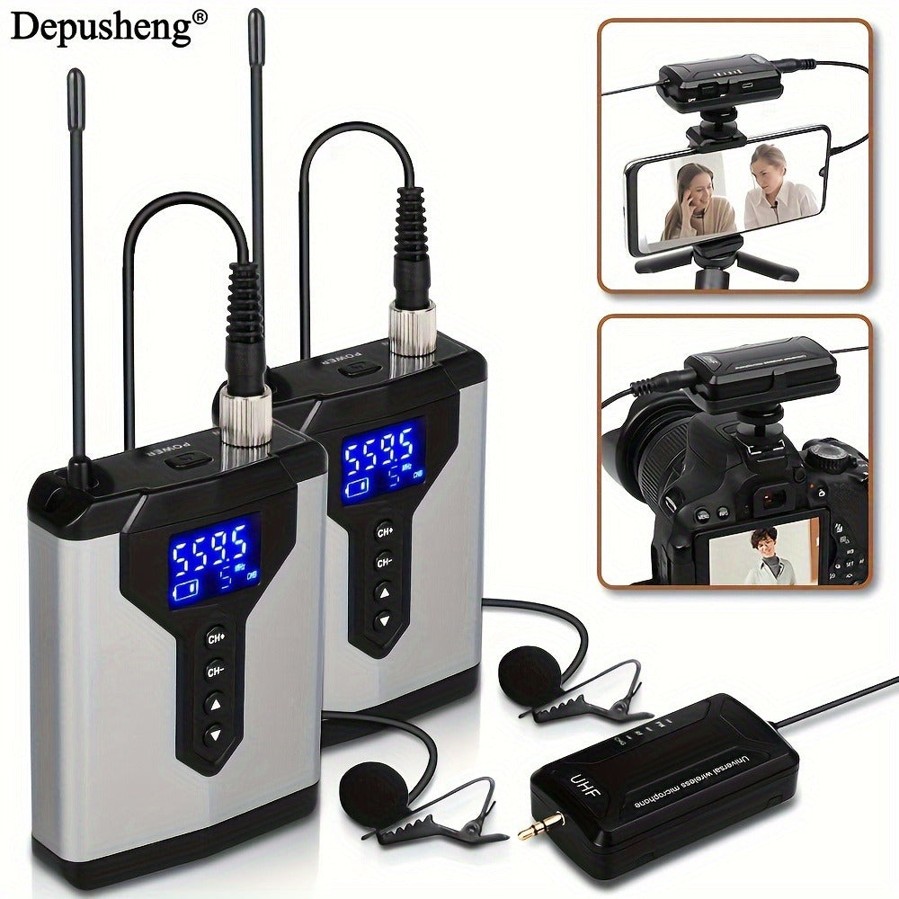 Audio Mixer, Rechargeable, Wireless, DEPUSHENG, Lavalier for Live Sound