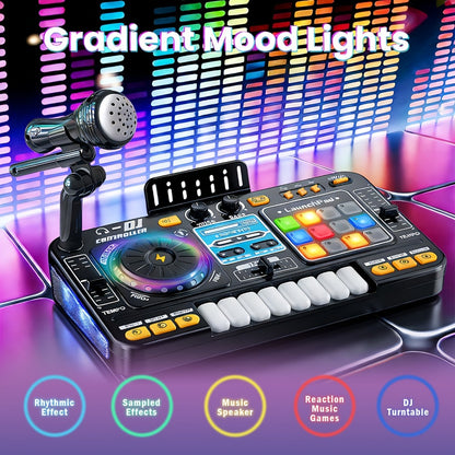 Kids DJ Mixer Music Toy with Microphone, Piano Keys and Recording