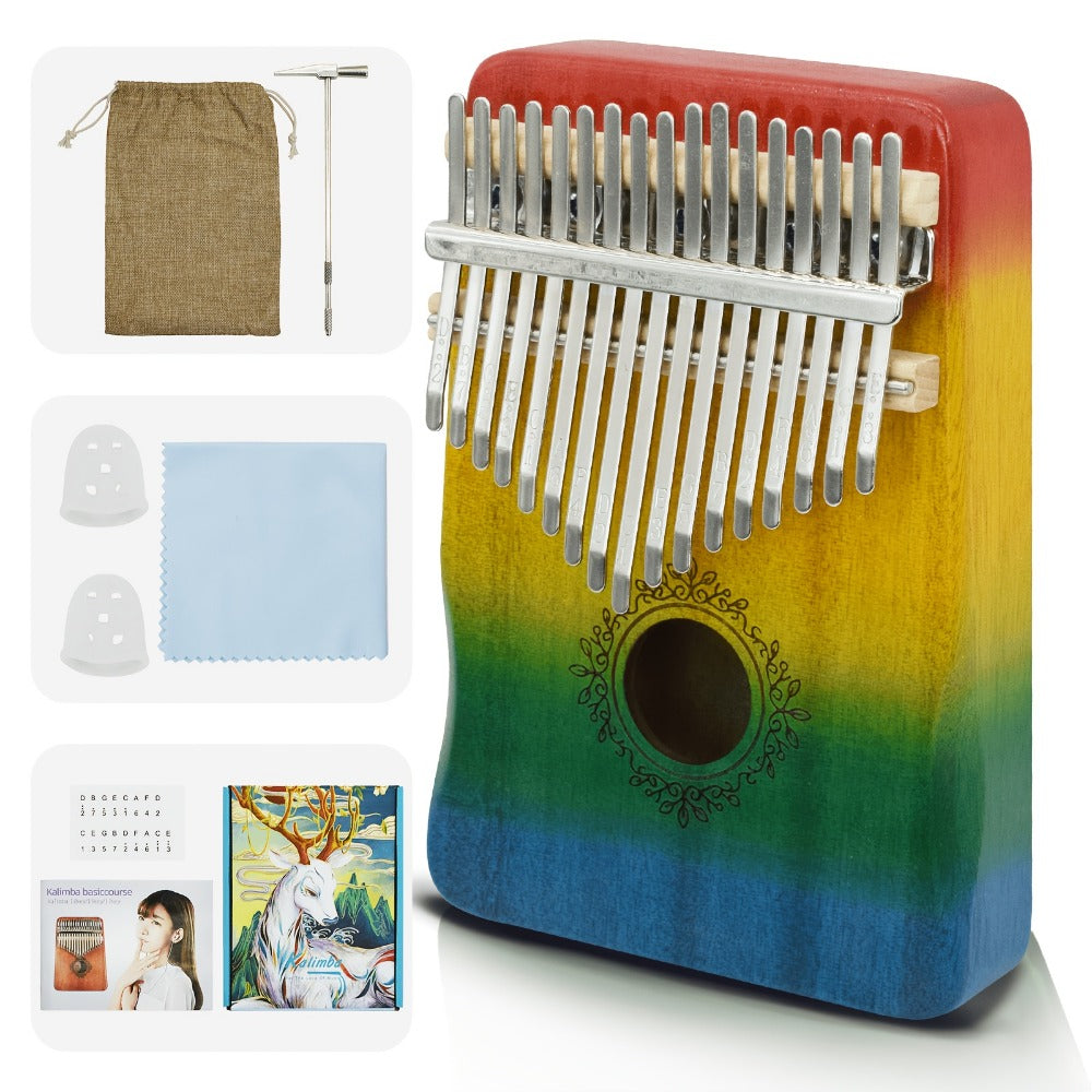 17-Key Kalimba Thumb Piano with Gift Box, Tuning Hammer and Songbook