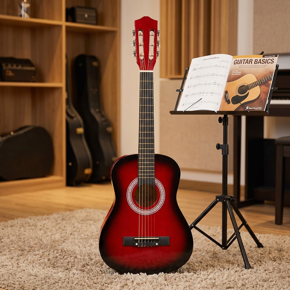30 Inch Acoustic Guitar for Adults Round Body Basswood, Light Pink/Purple/Bright Red/Sky Blue, Beginner Gift with Additions