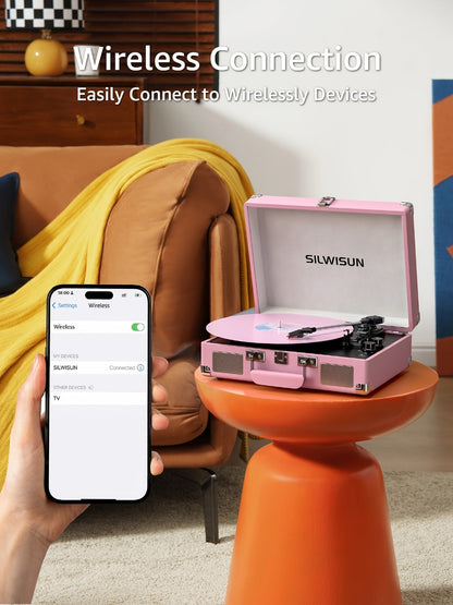 Vinyl Record, Wireless, Portable, Player, Built for Music Listening and Collecting