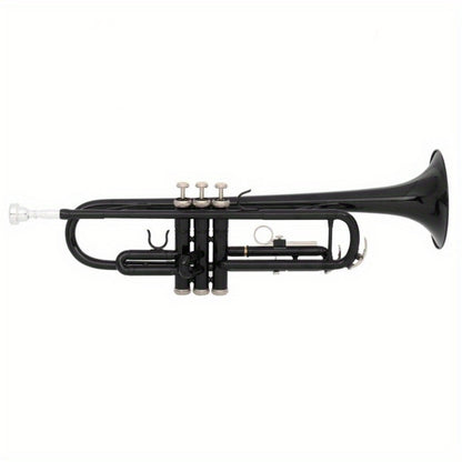 B-Flat Trumpet, 8.7 Cm, 50 Cm, Black, Nickel, Plating for School Band