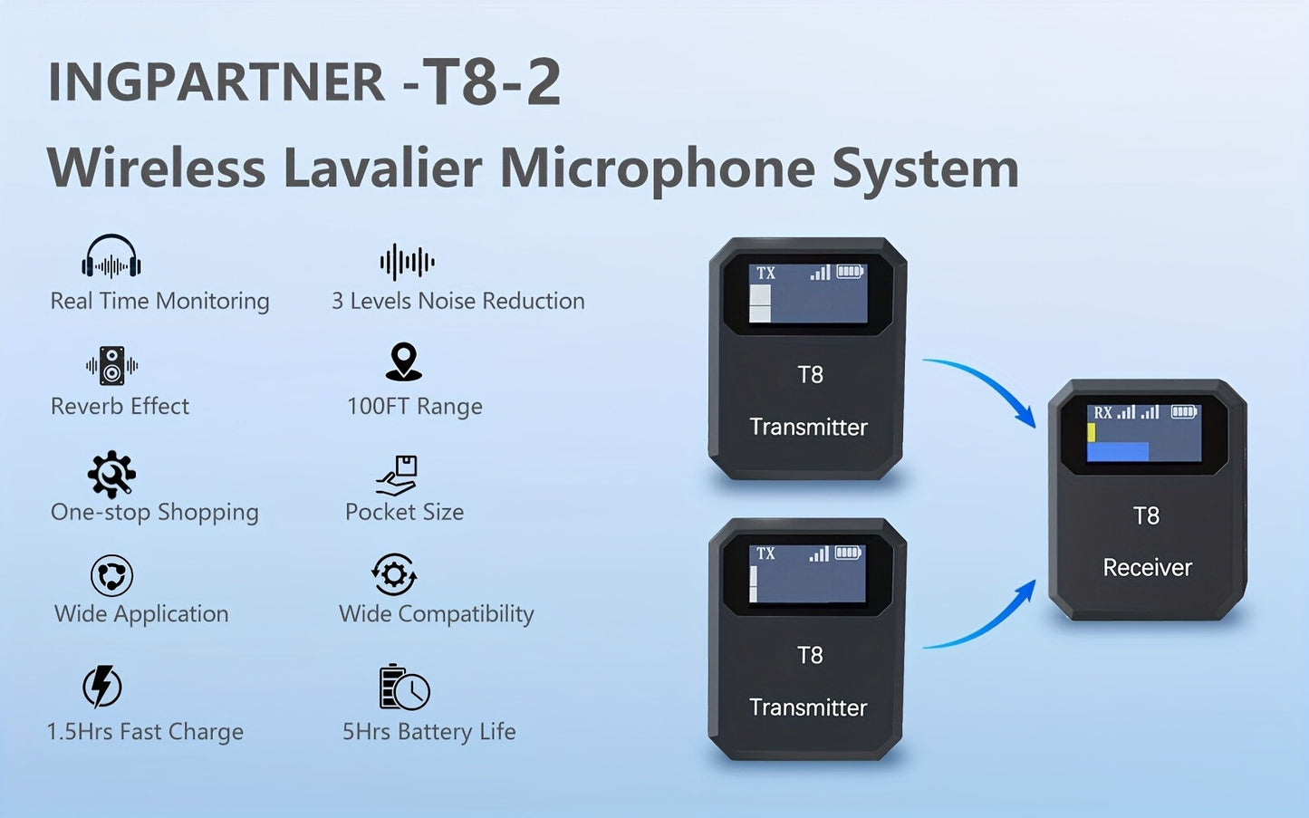 Recording Microphone, Wireless, 2.4 GHz Wireless, 2.4GHz for Recording and Streaming