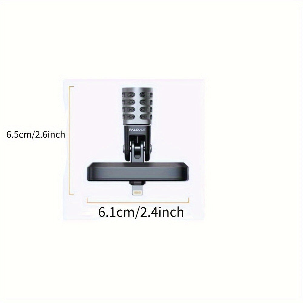 Recording Microphone, Portable, Cardioid, PALOVUE, MFi for Recording and Streaming