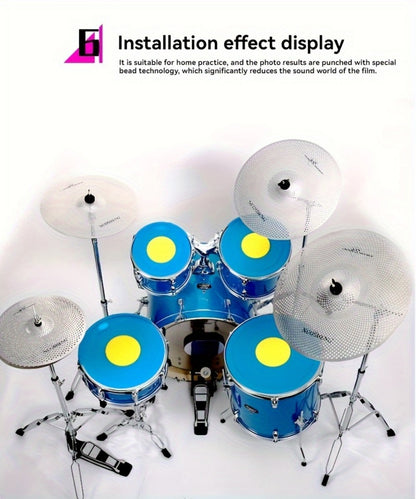 Drum and Cymbal Mute Set, 5pcs, Jazz, Cymbals for Lower-Volume Drum Practice And Rehearsal