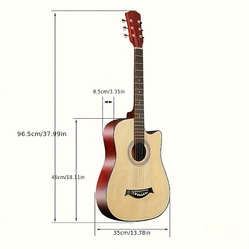 [Christmas Halloween Gift] 38 Inch Matte Acoustic Guitar - Suitable For Beginners And Adults, Perfect For Parties And Events, Comfortable To Play, Featuring Oak Panels And Abs Nuts, An Excellent Gift For Christmas/Halloween