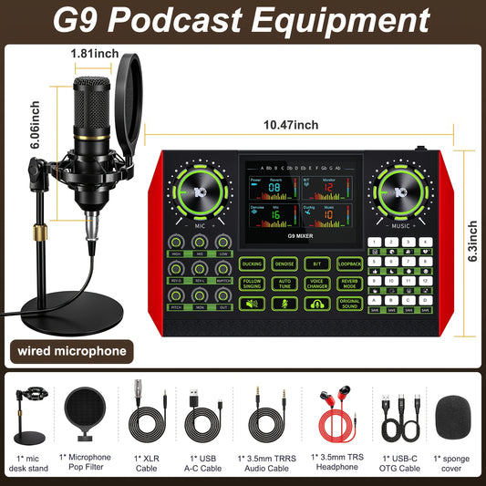 Audio DJ Mixer Sound Board Console System, 5 Channel 48V Phantom Power with USB MP3 Stereo Live DJ Studio Streaming for Professional Recording Party KTV Stage