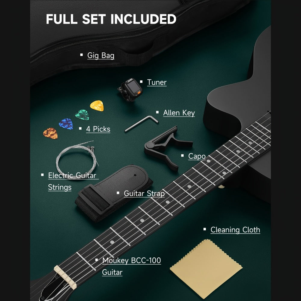Acoustic Guitar, Portable, Starter, Kit for Lessons and Practice