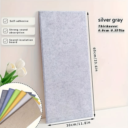 Set of 6 High-Density Acoustic Foam Panels Measuring 12X24X0.4 Inches, Available in Blue, Green, Yellow, Brown, And White. These Self-Adhesive Soundproof Wall Tiles Are Perfect for Enhancing The Decor of Homes, Offices