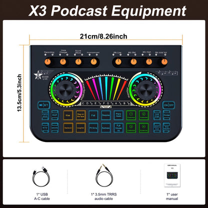 Portable Karaoke System, Condenser, Wireless, USB, Sound, Card, Professional for Parties