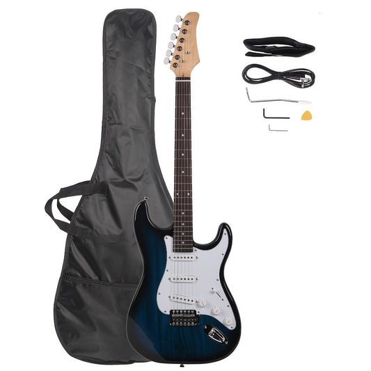 Rosewood Fingerboard Electric Guitar Black with White