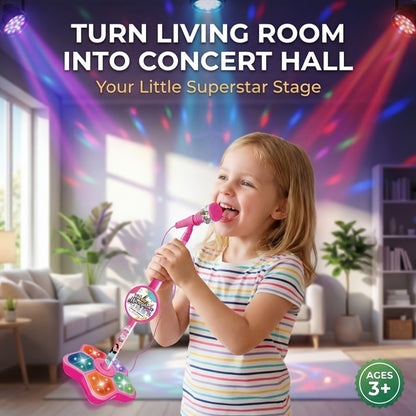 Toy Microphone with Stand, Lightweight Amplified Singing Toy for Kids