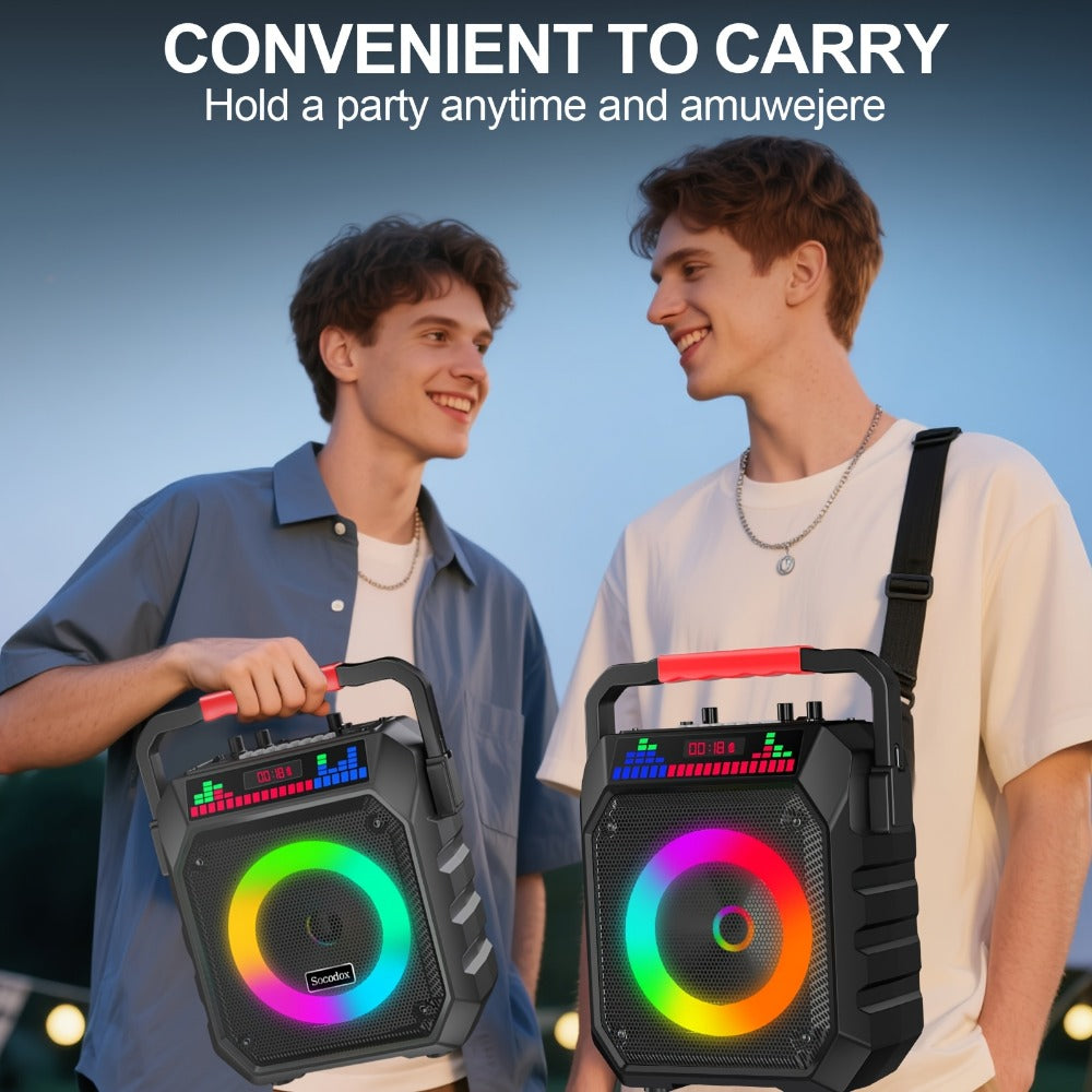 Portable PA Speaker, 20W, Wireless, USB, Karaoke, System, Featuring for Parties