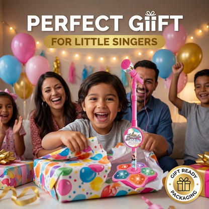 Toy Microphone with Stand, Lightweight Amplified Singing Toy for Kids