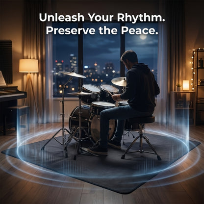Drum Mats Featuring a Non-Slip Base (4X5.3 Feet), Suitable for Jazz And Electronic Drum Kits, Make a Perfect Present for Drummers. These Drum Additions Measure 47 by 63 Inches And Come in Black, Designed to Minimize for Noise
