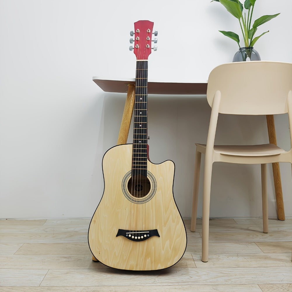 Acoustic Guitar, Black, 38 Inch, Inch, Beginner, Set for Lessons and Practice