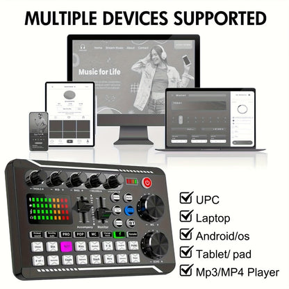 USB Audio Interface, 5V, Wireless, USB-C, Podcast, Microphone for Recording and Streaming