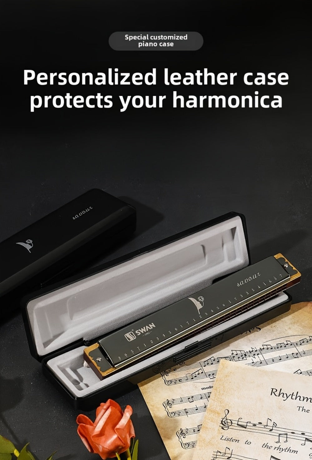Blues Harmonica, SWAN, 28-Hole, Chromatic for Blues Practice