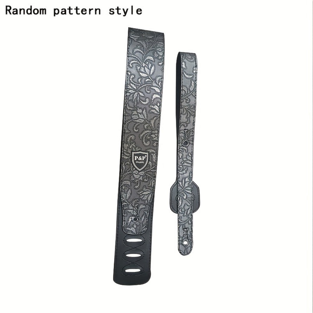 Adjustable Guitar Strap, Silvery, Adjustable, Genuine, Leather, Compatible for Supporting
