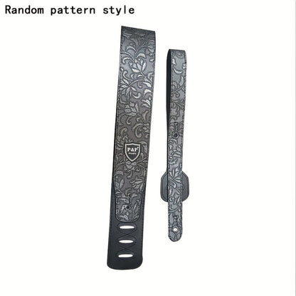 Adjustable Guitar Strap, Silvery, Adjustable, Genuine, Leather, Compatible for Supporting