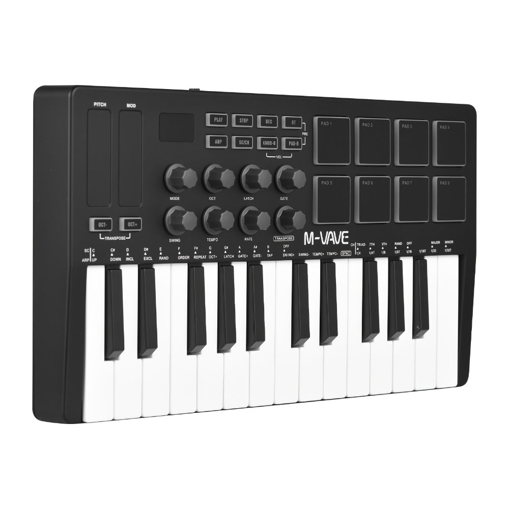 MIDI Pad Controller, RGB, Wireless, M-VAVE, 25-Key, Keyboard for Music Production
