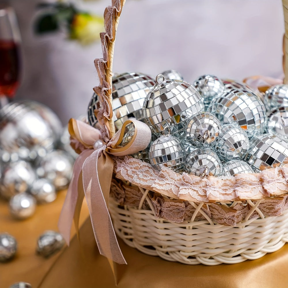Disco Ball Decoration, 74pcs, Different, Sizes for Disco-Themed Parties
