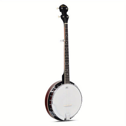 5-String Closed-Back Banjo, 24-Bracket Beginner Instrument with Case