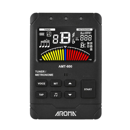 Chromatic Instrument Tuner, USB-C, Rechargeable, 3-In-1 for Guitar and Bass Tuning