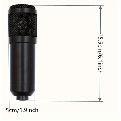 Podcast Equipment Bundle, Wired Microphone, with BM800 Podcast Microphone And V8 Sound Card, Voice Changer - Audio Interface - Perfect for Recording, Singing, Streaming And Gaming