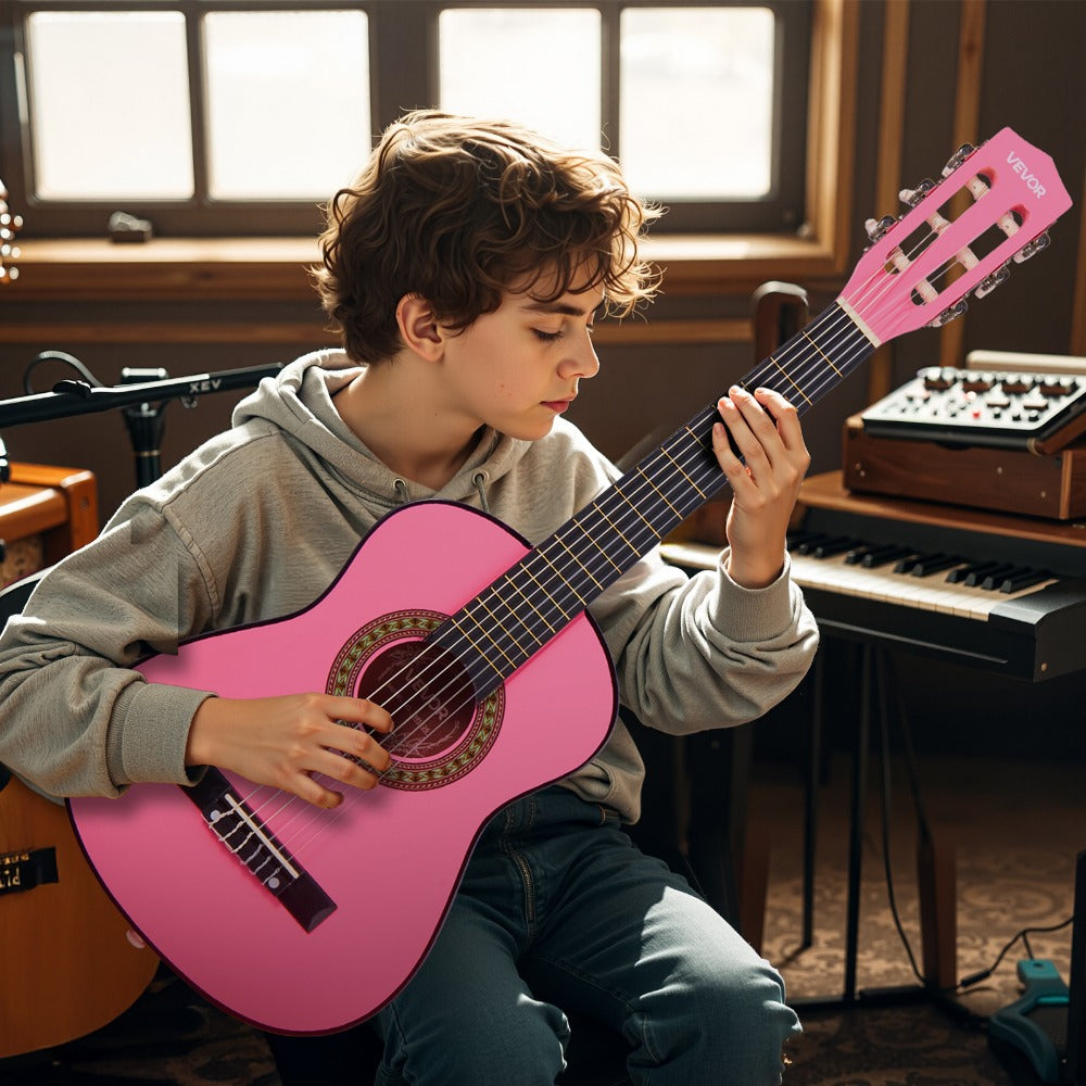 Acoustic Guitar, Black, VEVOR, Classical, Beginner for Lessons and Practice