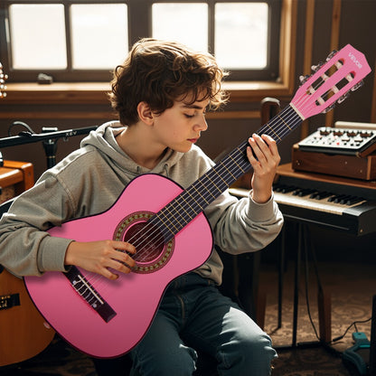 Acoustic Guitar, Black, VEVOR, Classical, Beginner for Lessons and Practice